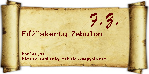 Fáskerty Zebulon névjegykártya